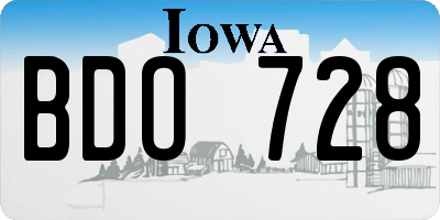 IA license plate BDO728