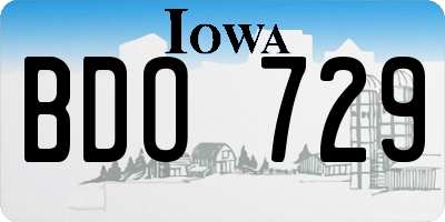 IA license plate BDO729