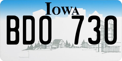 IA license plate BDO730