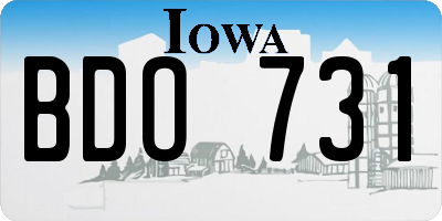 IA license plate BDO731