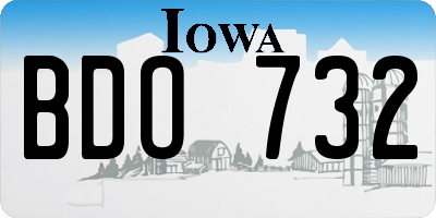 IA license plate BDO732