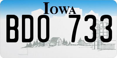 IA license plate BDO733