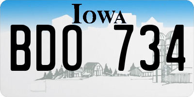 IA license plate BDO734