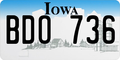 IA license plate BDO736