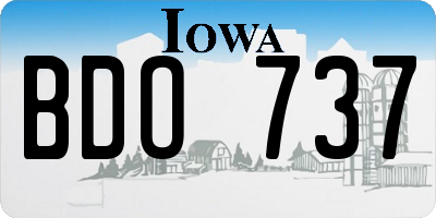IA license plate BDO737