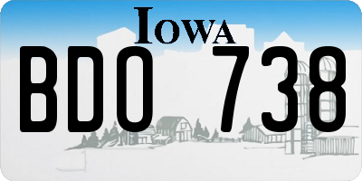 IA license plate BDO738