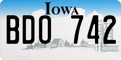 IA license plate BDO742