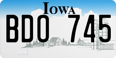 IA license plate BDO745