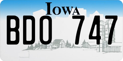 IA license plate BDO747
