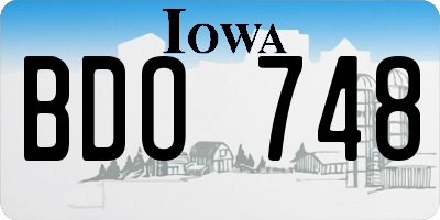 IA license plate BDO748
