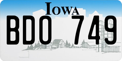 IA license plate BDO749