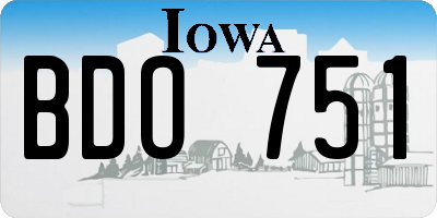 IA license plate BDO751