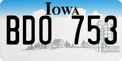 IA license plate BDO753