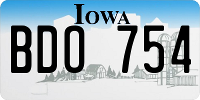 IA license plate BDO754