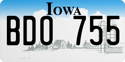 IA license plate BDO755