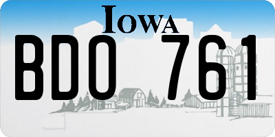 IA license plate BDO761