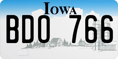 IA license plate BDO766