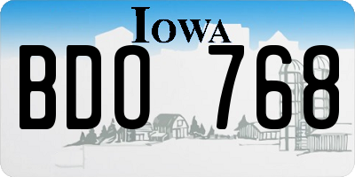 IA license plate BDO768