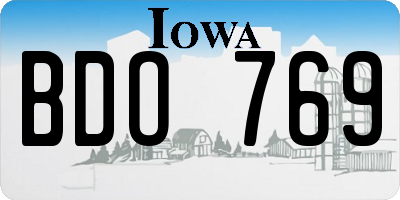 IA license plate BDO769