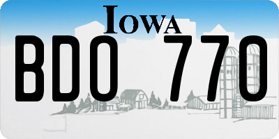 IA license plate BDO770