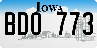 IA license plate BDO773