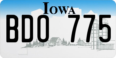 IA license plate BDO775