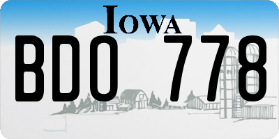 IA license plate BDO778