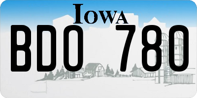 IA license plate BDO780