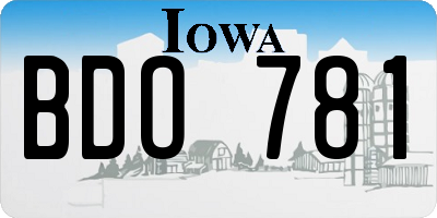 IA license plate BDO781