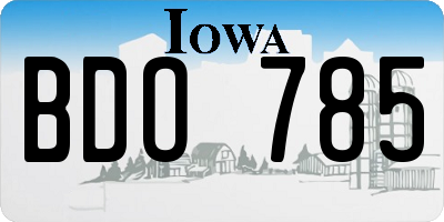 IA license plate BDO785