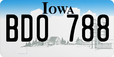 IA license plate BDO788