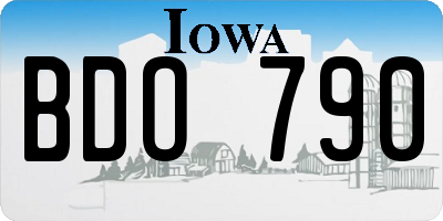 IA license plate BDO790