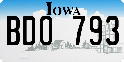 IA license plate BDO793
