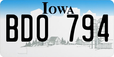 IA license plate BDO794