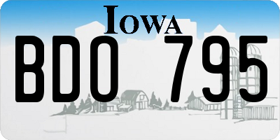 IA license plate BDO795