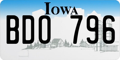 IA license plate BDO796
