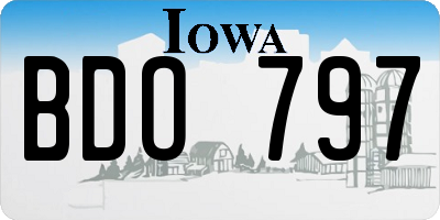 IA license plate BDO797