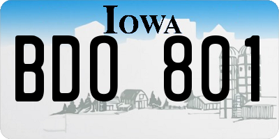 IA license plate BDO801