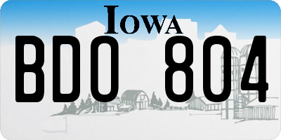 IA license plate BDO804