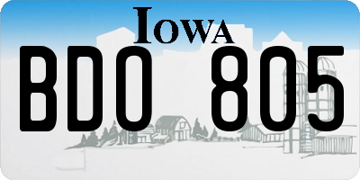 IA license plate BDO805