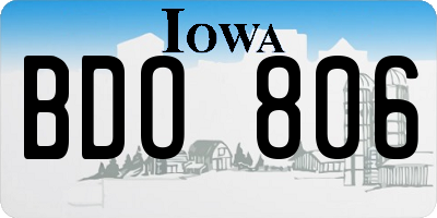 IA license plate BDO806