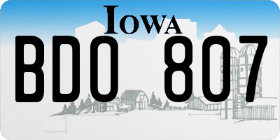 IA license plate BDO807