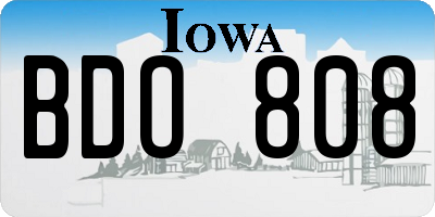 IA license plate BDO808