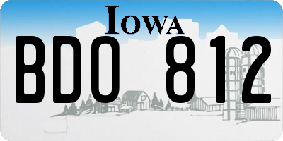 IA license plate BDO812