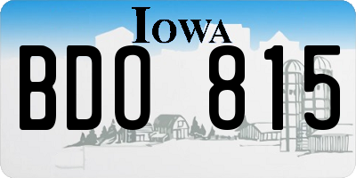 IA license plate BDO815