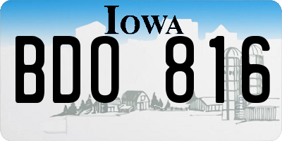 IA license plate BDO816