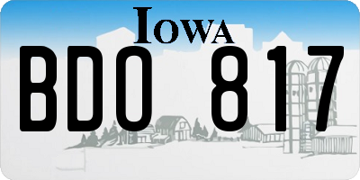 IA license plate BDO817