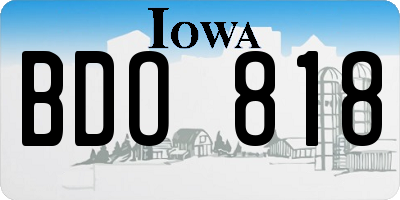 IA license plate BDO818
