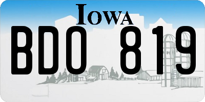 IA license plate BDO819