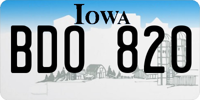 IA license plate BDO820